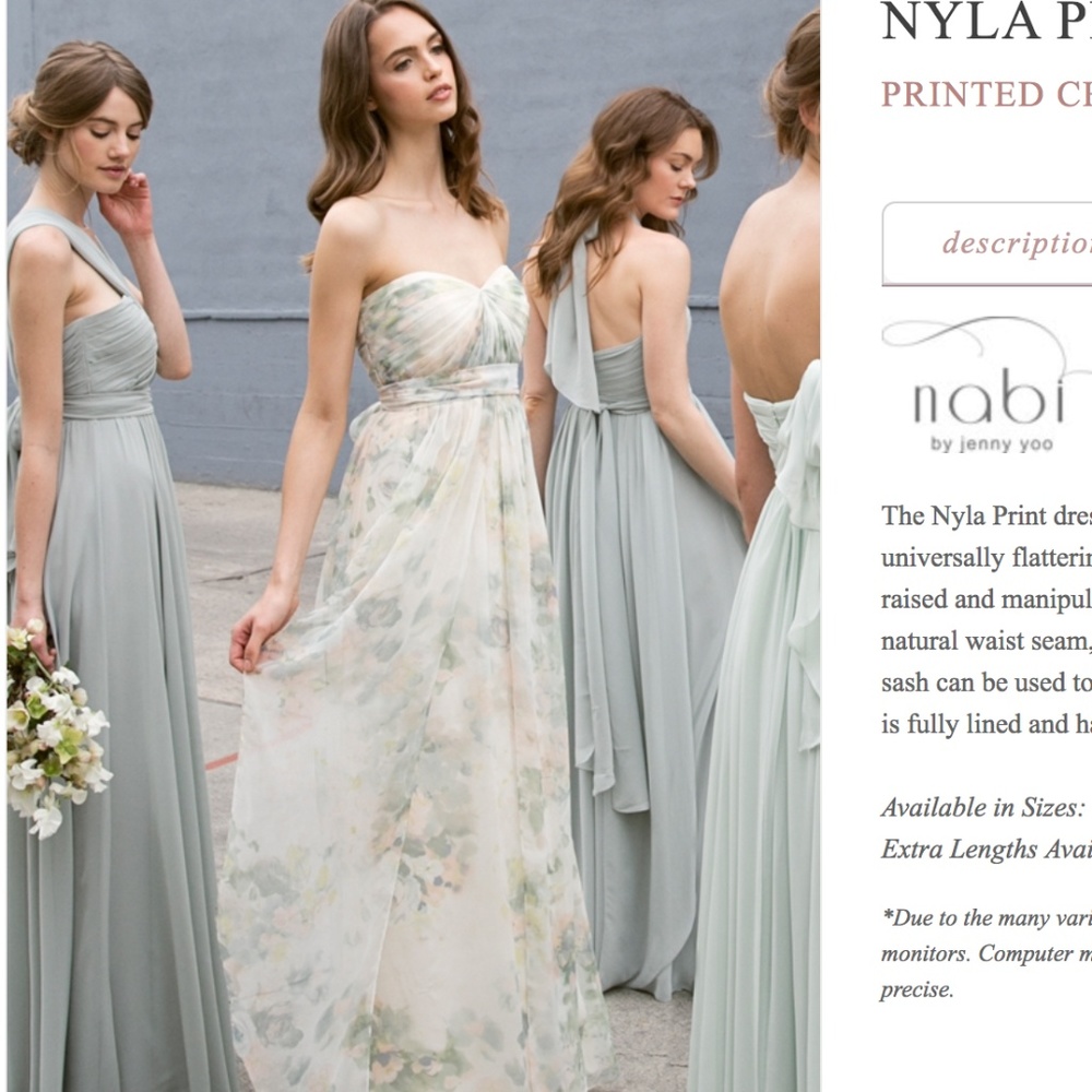 Jenny Yoo Nyla in Ivory Sage Vintage Floral